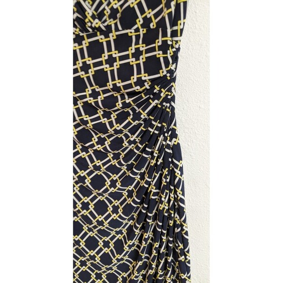 Women's LAUREN Ralph Lauren Surplice Faux Wrap Geometric Sleeveless Dress Size 4 - Picture 6 of 13
